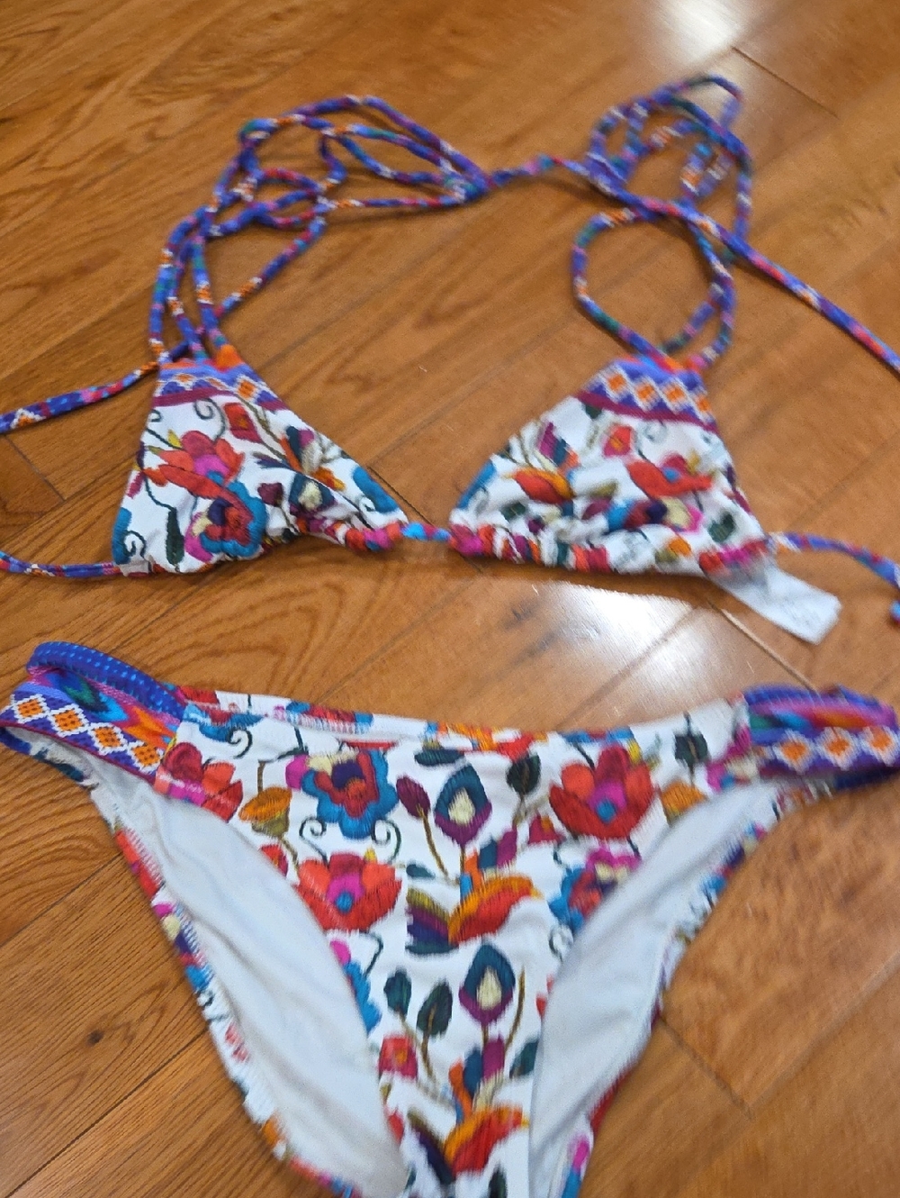 Floral Multicolor String Bikini Set